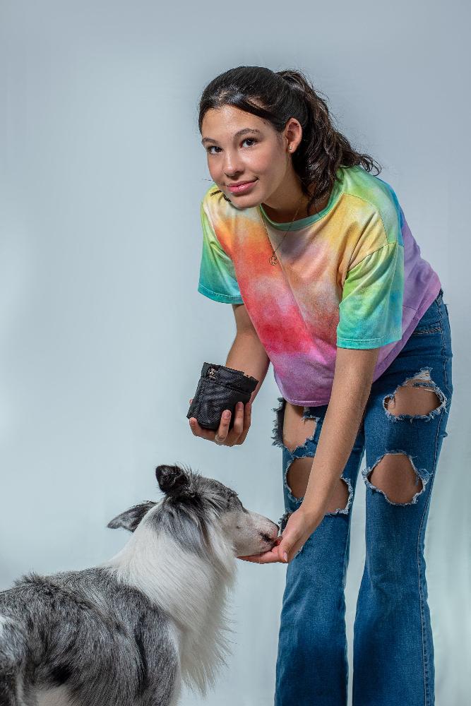 Insulated sleeve with metal closure fanny pack treat bag