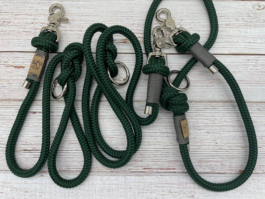 Convertible handsfree leash dark green