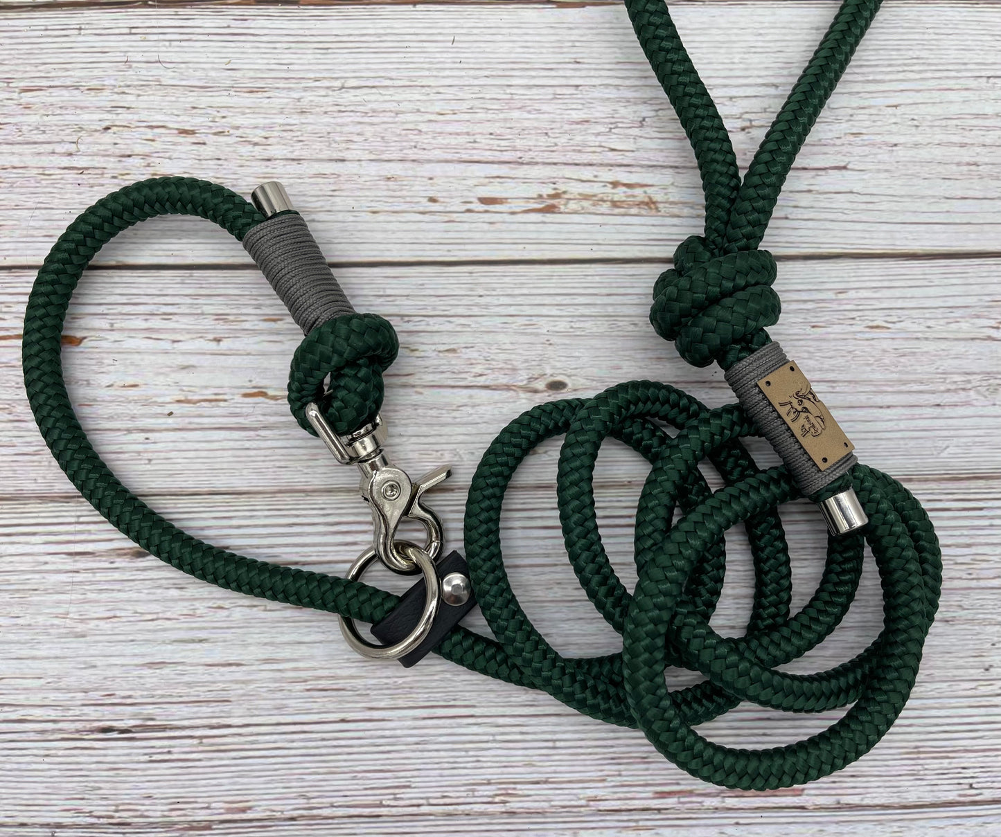 Slip lead/ regular leash dark green