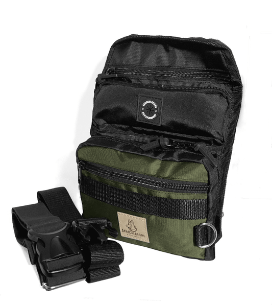 One pocket thigh treat bag military green